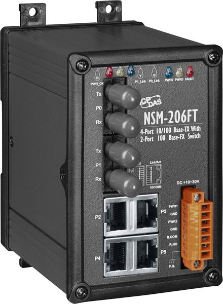 NSM-206FTCR-Unmanaged-Ethernet-Switch buy online at ICPDAS-EUROPE