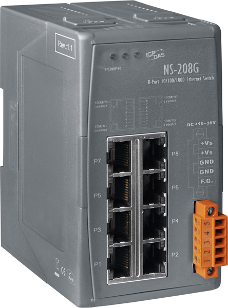 NS-208GCR-Unmanaged-Ethernet-Switch buy online at ICPDAS-EUROPE