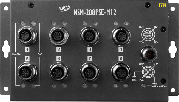 NSM-208PSE-M12CR-POE-Switch buy online at ICPDAS-EUROPE