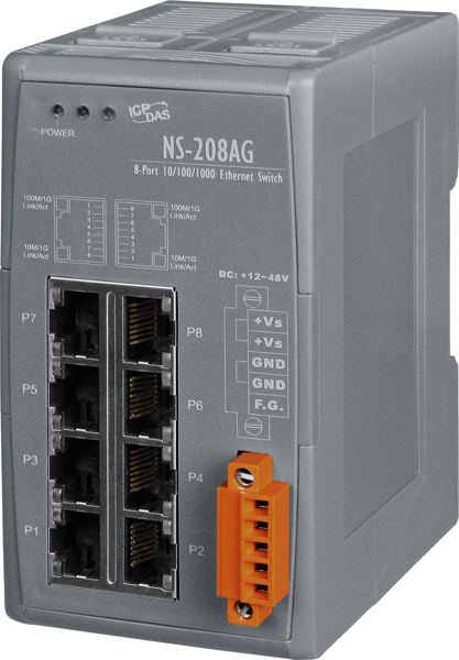 NS-208AGCR-Unmanaged-Ethernet-Switch buy online at ICPDAS-EUROPE