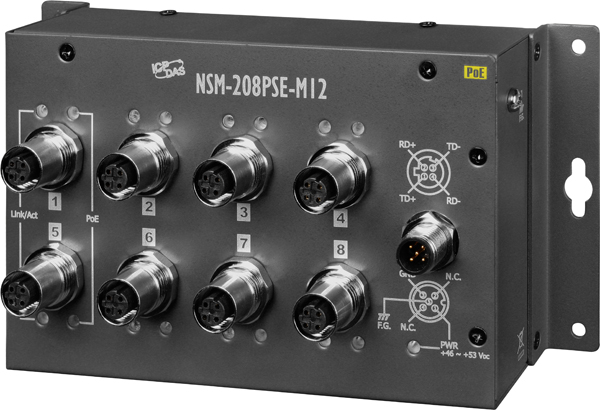 NSM-208PSE-M12CR-POE-Switch buy online at ICPDAS-EUROPE