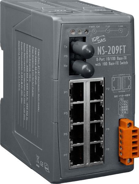 NS-209FTCR-Unmanaged-Ethernet-Switch buy online at ICPDAS-EUROPE