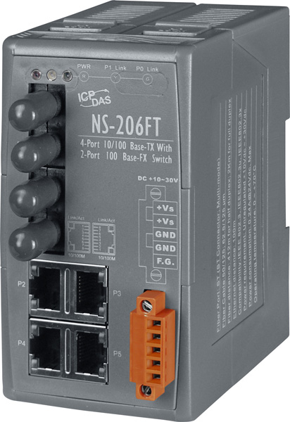 NS-206FTCR-Unmanaged-Ethernet-Switch buy online at ICPDAS-EUROPE