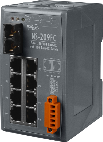 NS-209FCCR-Unmanaged-Ethernet-Switch buy online at ICPDAS-EUROPE