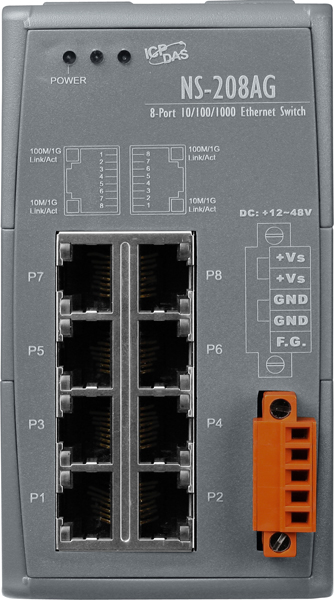NS-208AGCR-Unmanaged-Ethernet-Switch buy online at ICPDAS-EUROPE
