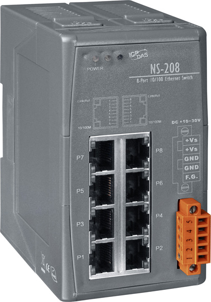 NS-208CR-Unmanaged-Ethernet-Switch buy online at ICPDAS-EUROPE