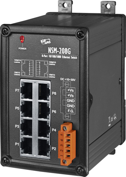 NSM-208GCR-Unmanaged-Ethernet-Switch buy online at ICPDAS-EUROPE